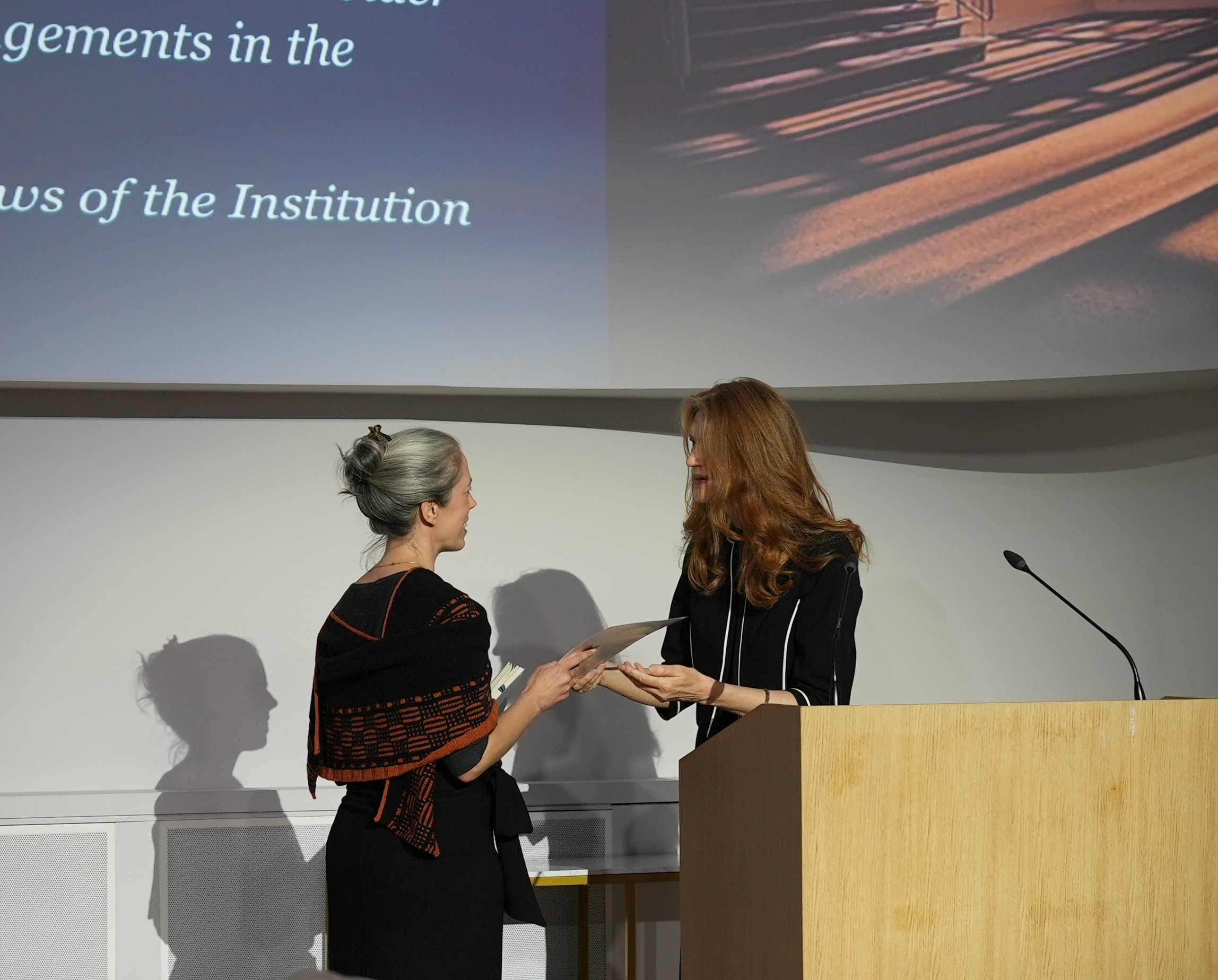 Lucy Series receiving her award